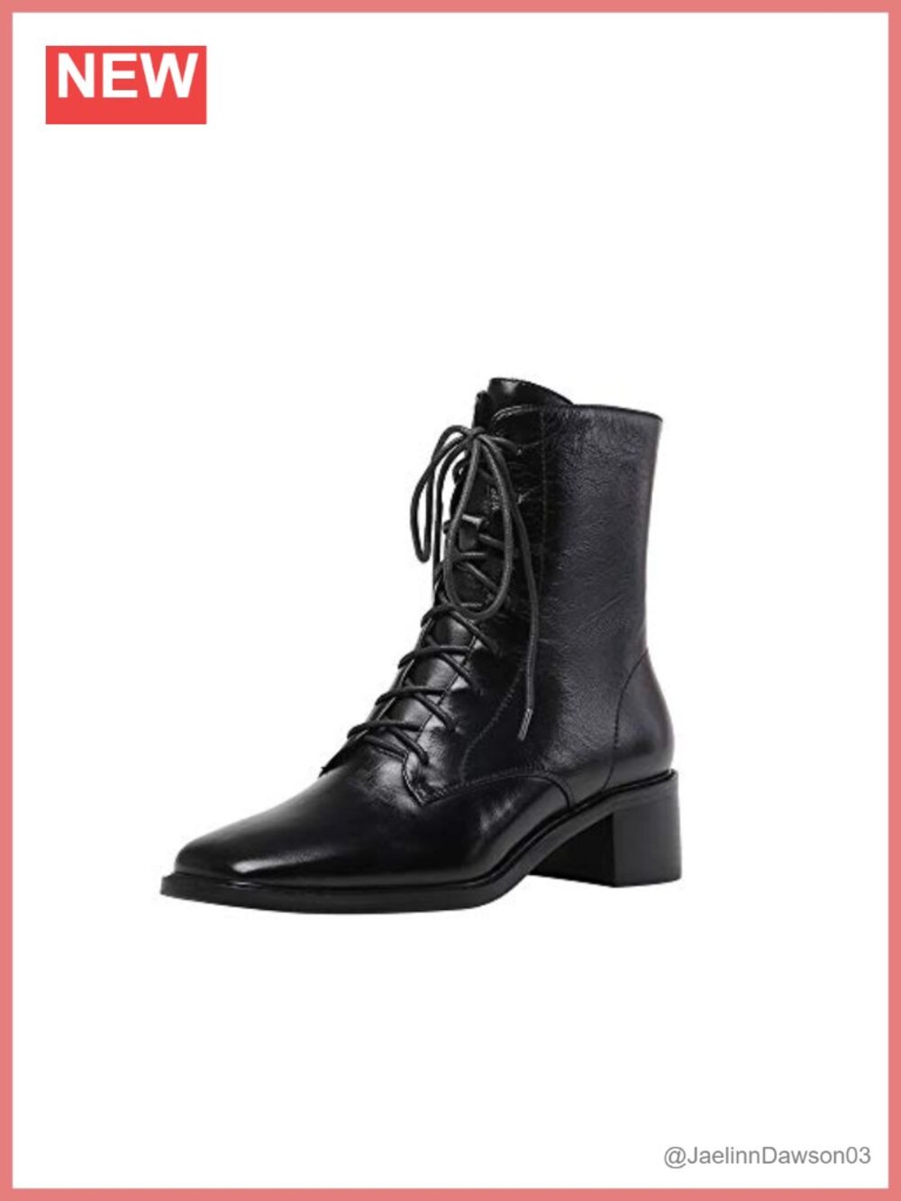 Genuine Leather Square Toe Self-Tie Side Zip Low Chunky Heel Vintage Ankle Boots